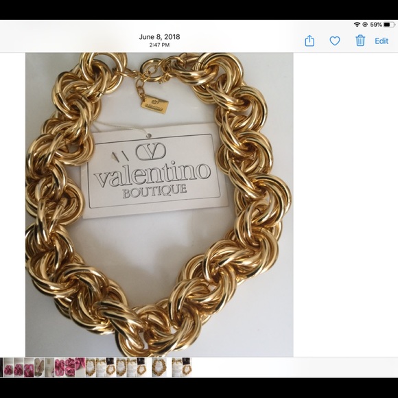 VALENTINO BOUTIQUE GOLD TONE SIGN STATEMENT CHOKER